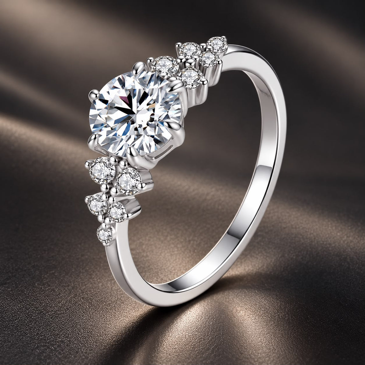 925 Sterling Silver 1ct Moissanite White Gold Plated Size 6 Ring for Women