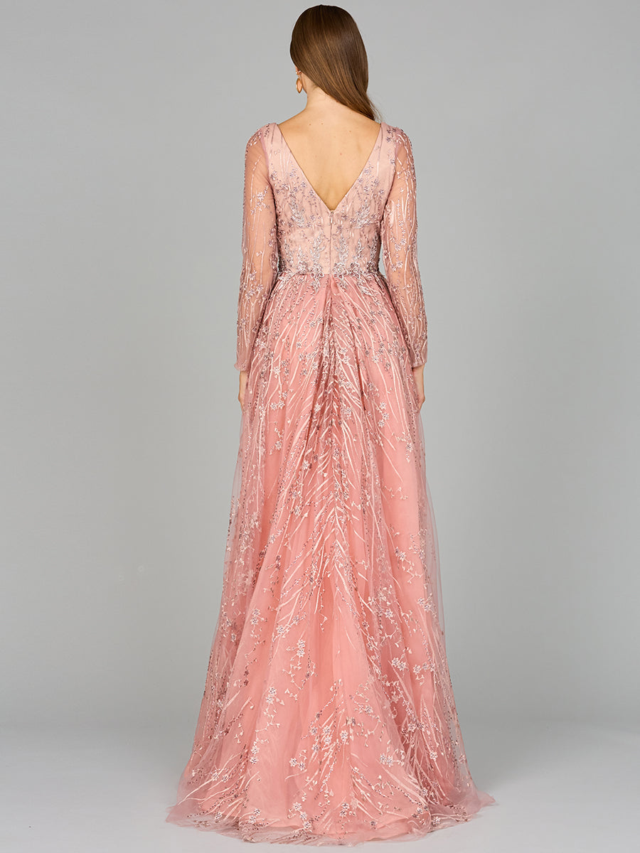 Elegant Overskirt Dress with Long Sleeves