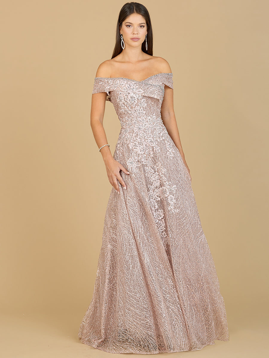 Off Shoulder Embroidered Ballgown