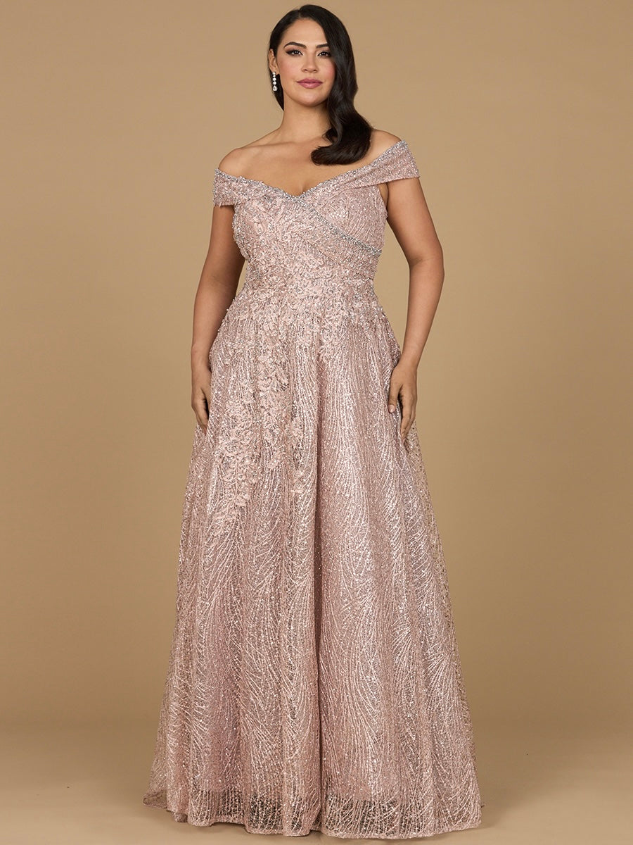 Off Shoulder Embroidered Ballgown