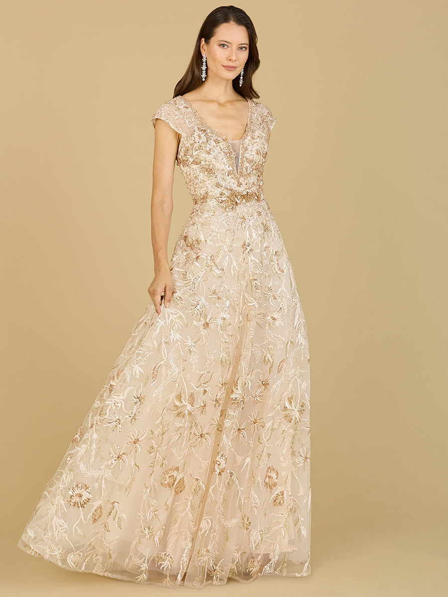Lace Embellished A-Line Dress