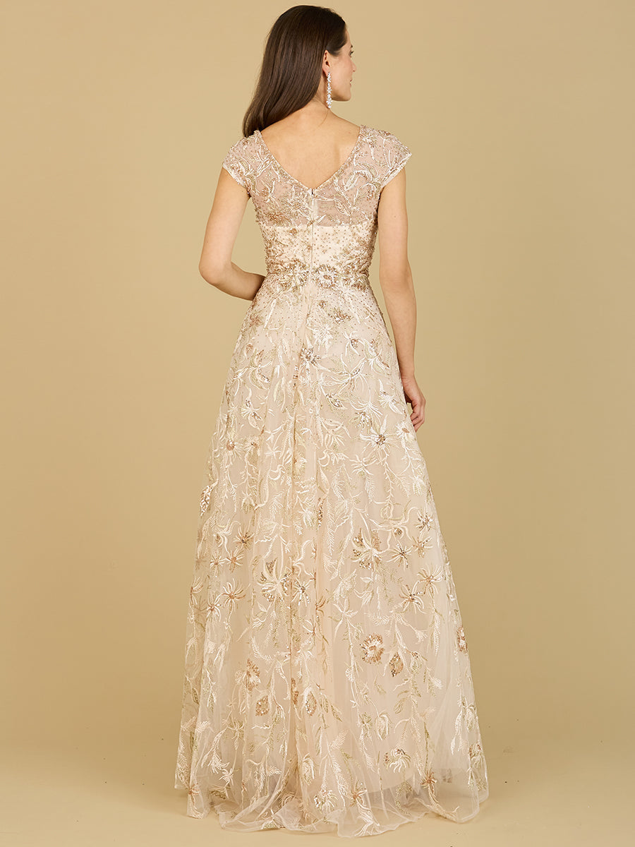 Lace Embellished A-Line Dress