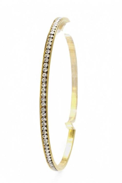 Channel Set Single Row Crystal Bangle