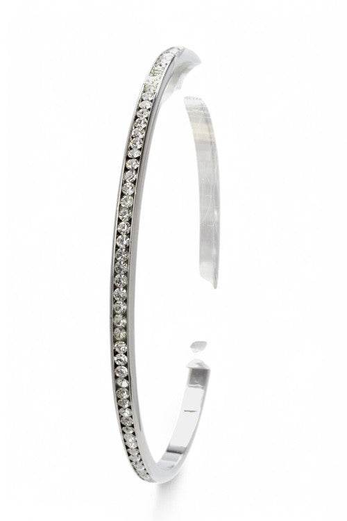 Channel Set Single Row Crystal Bangle