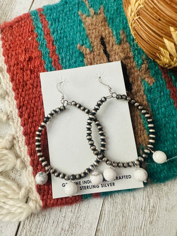 Navajo White Buffalo & Sterling Silver Pearl Beade
