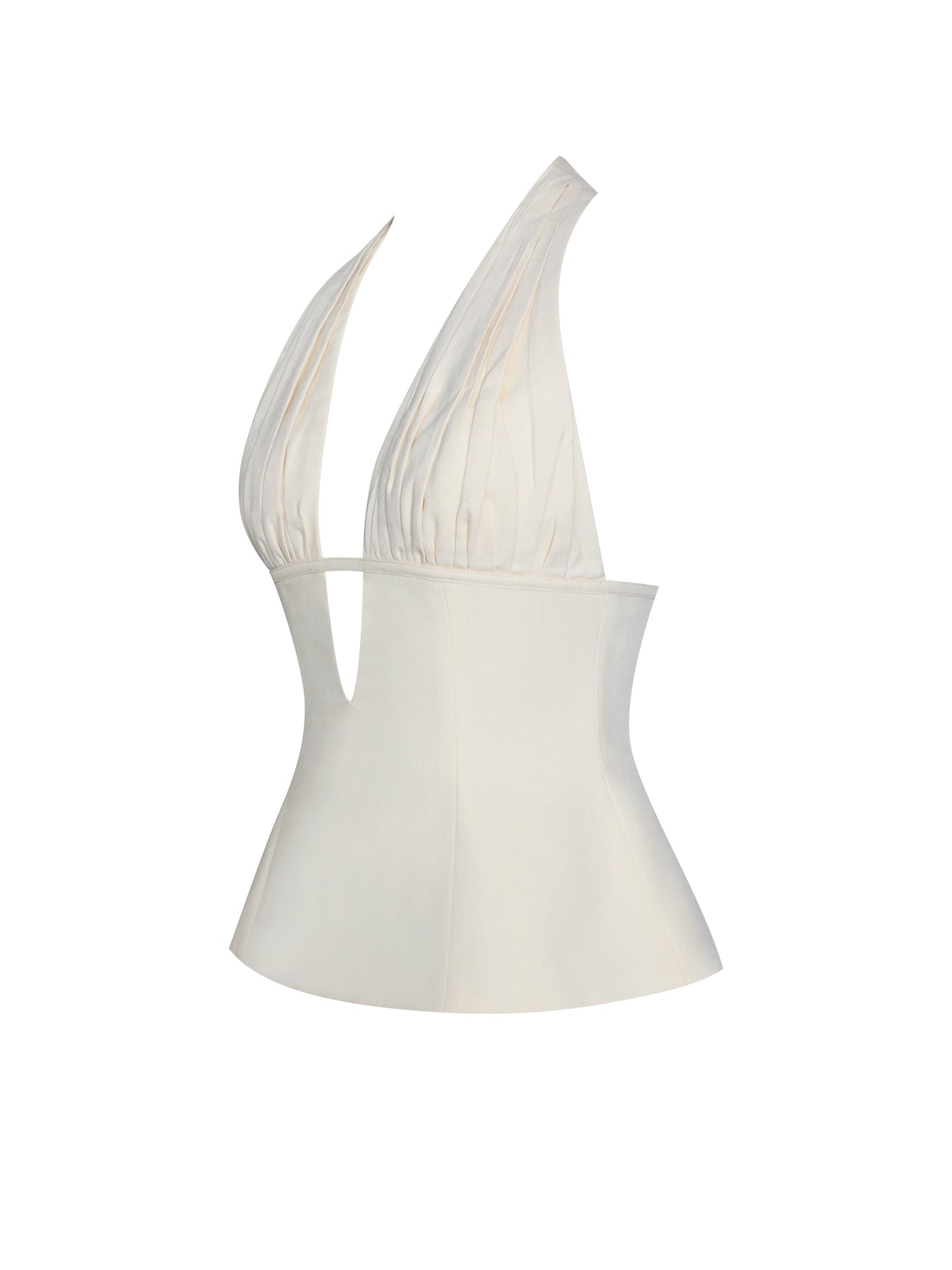 Quinzella Smock Back Halter Neck Linen Top