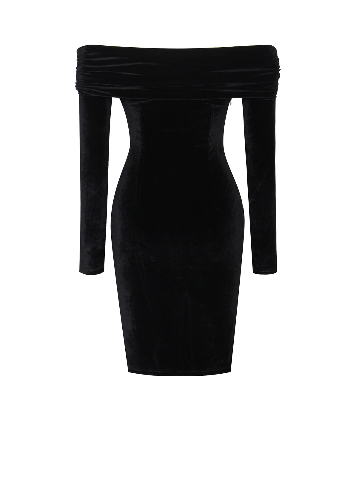 Ashton Off Shoulder Velvet Long Sleeve Bodycon Dress
