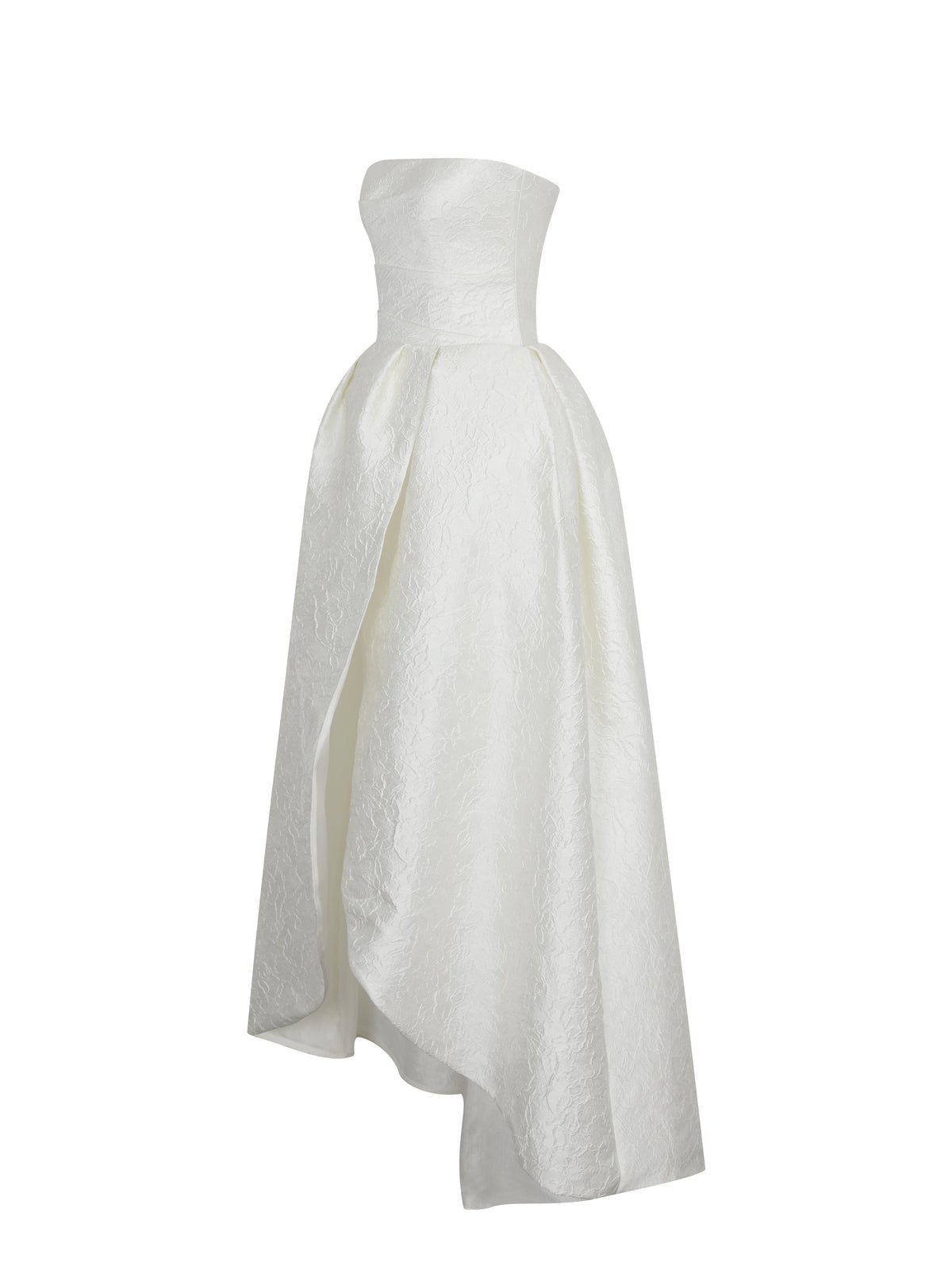 Tomika Ivory Jacquard Dipped Hem Wedding Gown (PREORDER)