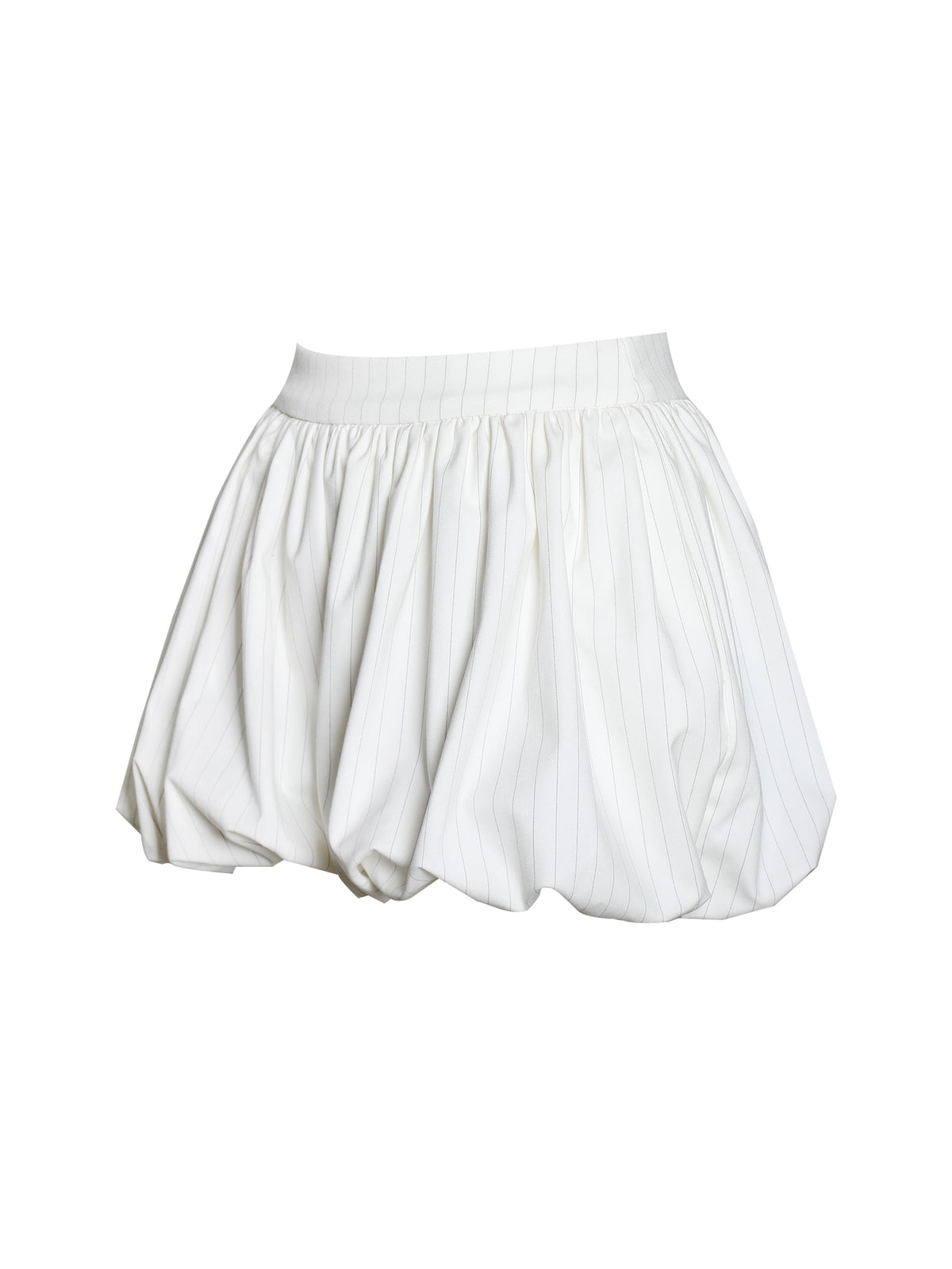 Sylvie White Pinstripe Bubble Shorts