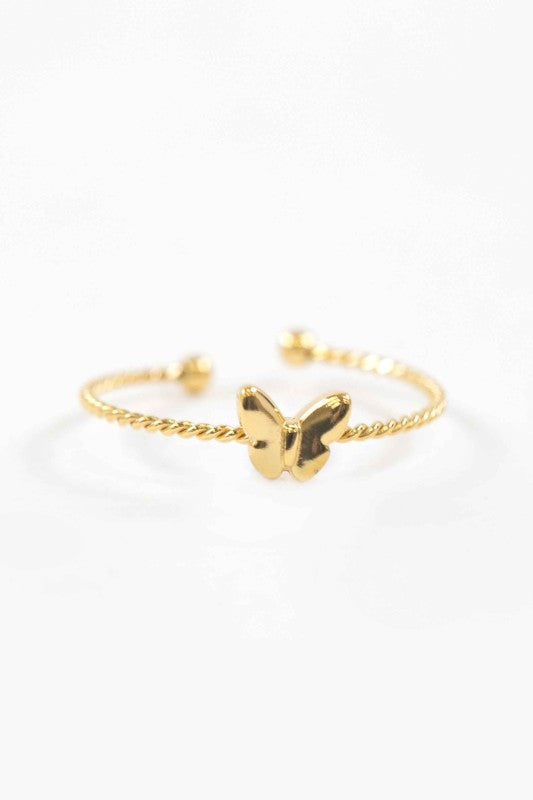 Butterfly Charm Adjustable Ring