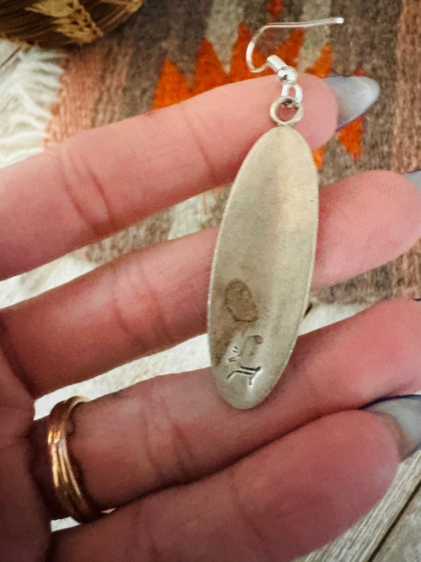Old Pawn Hopi Overlaid Sterling Silver Dangle Earr