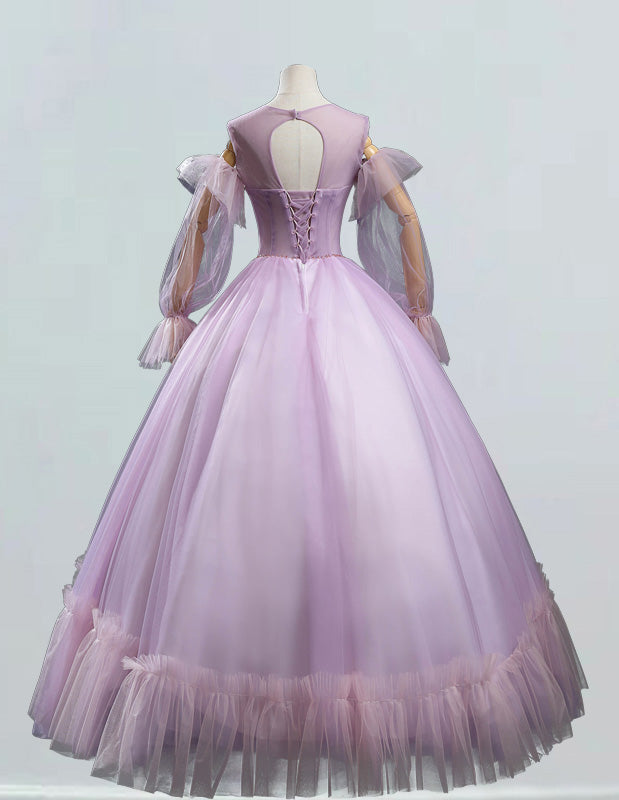 Lavender long prom dress gown,Straps feather elegant party dress for women,Floor length Graduation Ball Dress