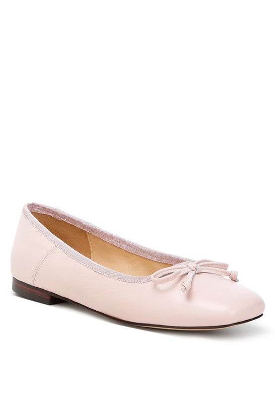 Lutten Square-Toe Bow Ballerinas