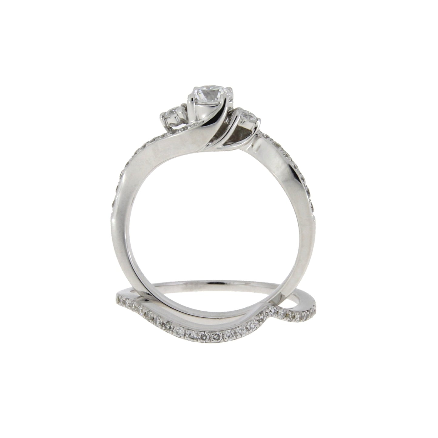 .70ct Diamond Engagement Ring Set 14KT White Gold