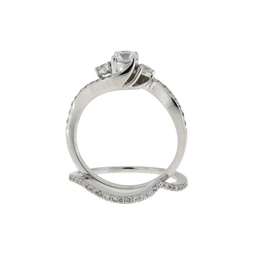 .70ct Diamond Engagement Ring Set 14KT White Gold