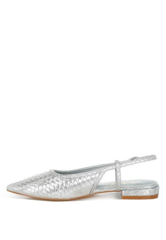Kurina Metallic Woven Slingback Sandals
