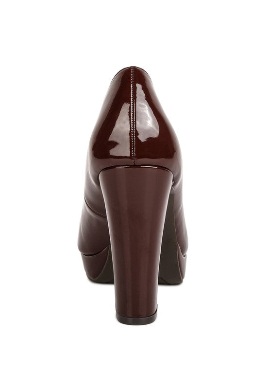 Dixie Patent Faux Leather Pump Sandals