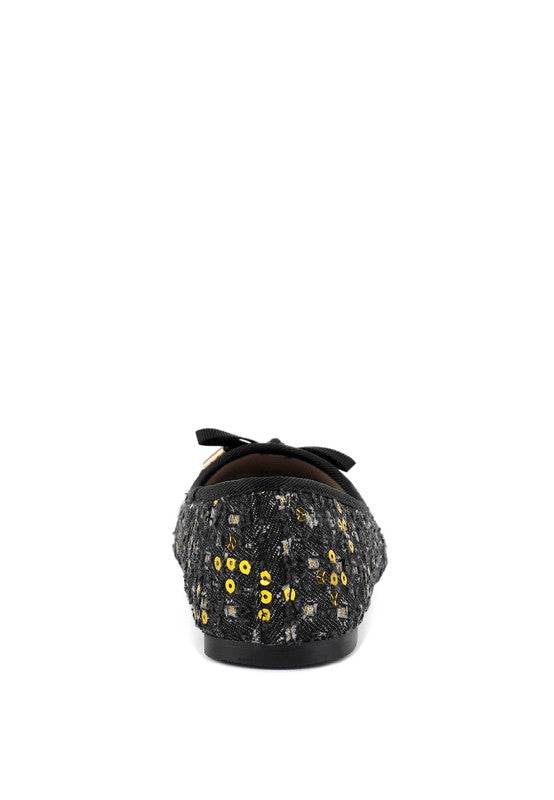 Florent Sequin Flat Bow Ballerinas