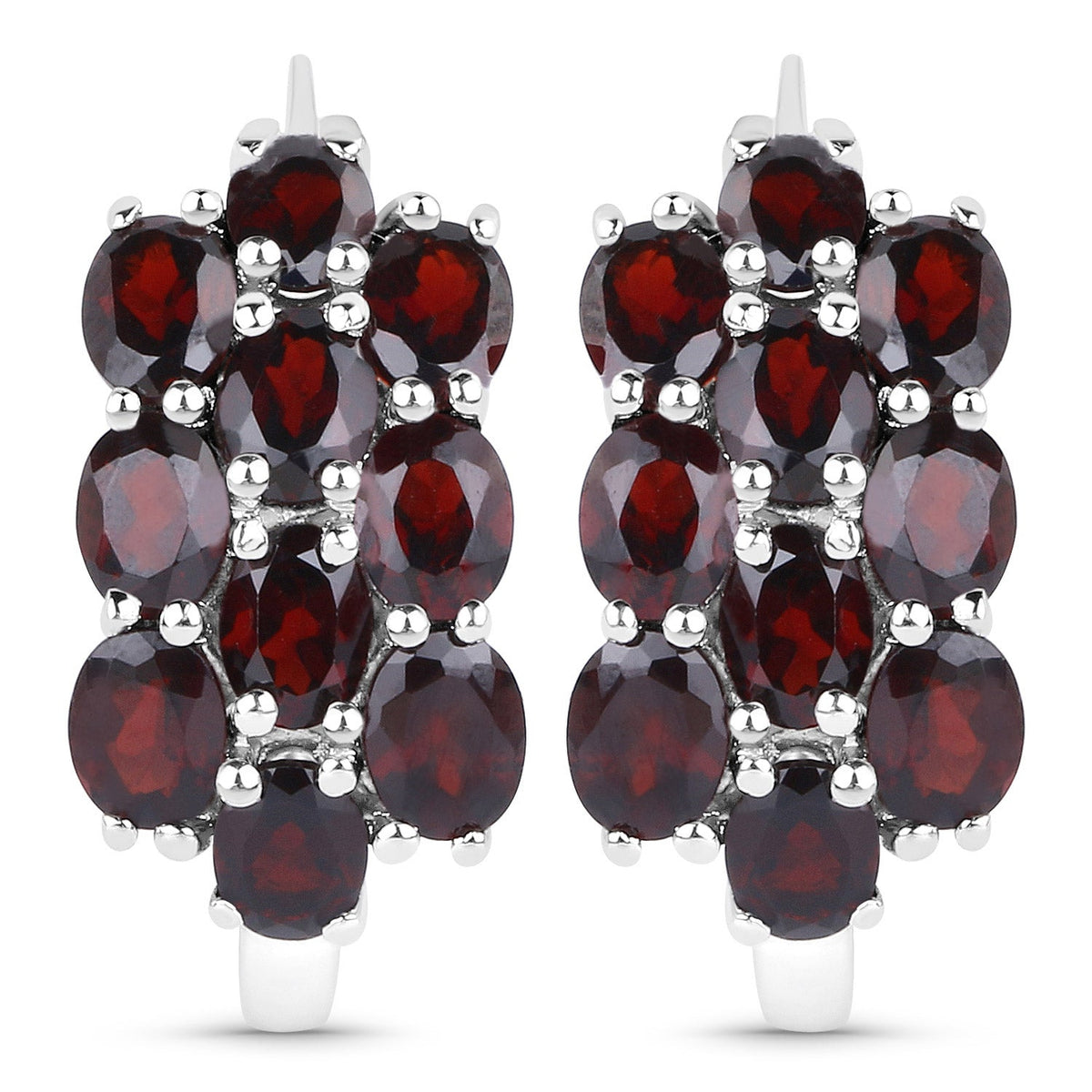 10.40 Carat Genuine Garnet .925 Sterling Silver 3 Piece Jewelry Set (Ring, Earrings, and Pendant w/ Chain)