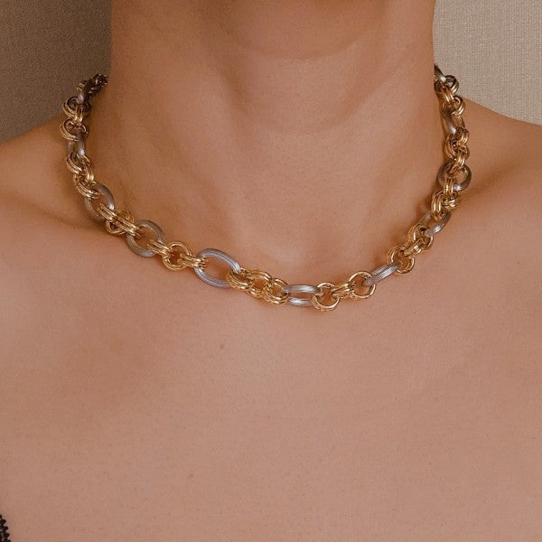 A Statement Two Tone Chain Necklace
