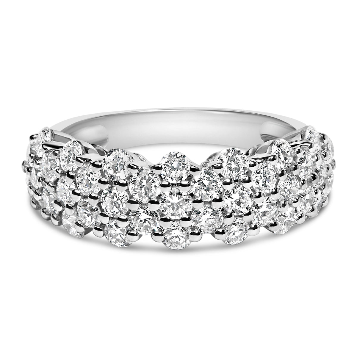 .925 Sterling Silver 2.0 cttw Lab Grown Diamond Scattered Band Ring (F-G Color, VS1-VS2 Clarity) - Ring Size 7