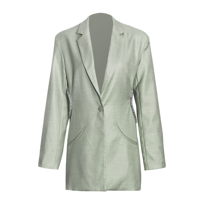 Large V-neck Backless Solid Color Small Suit