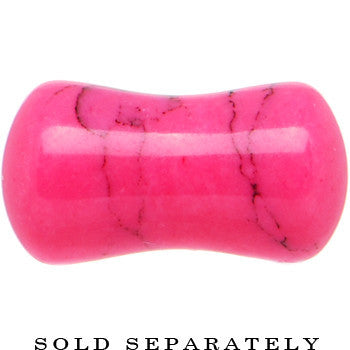 2G Double Flare Pink Dyed Turquoise Stone Plug