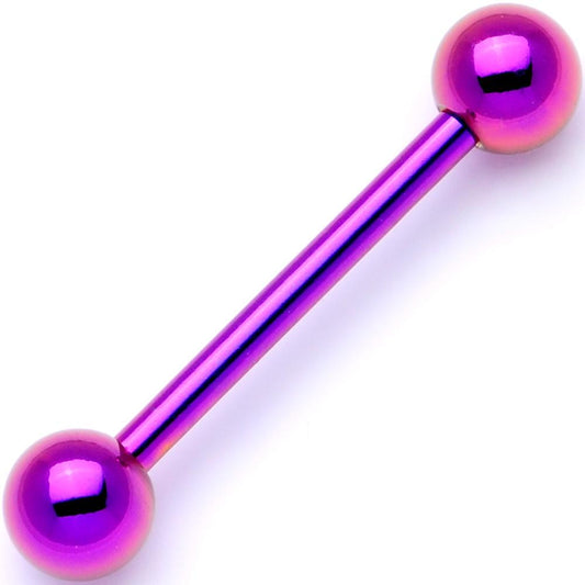 Purple Electro Titanium Barbell Tongue Ring