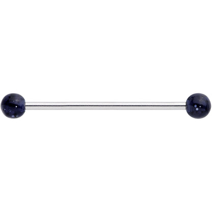Black Glitter Industrial Barbell 31mm