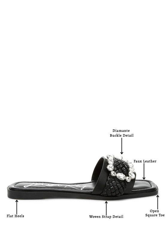 Hazbin Diamante Flat Sandals