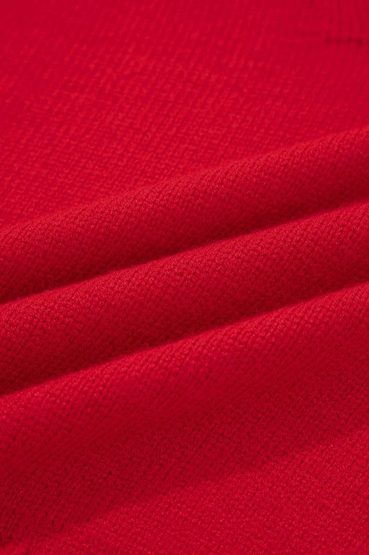 Solid Collared V-Neck Ribbed Edge Sweater