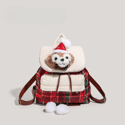 Toddler purse, cute bear backpack, autumn and winter plush backpack purse for girls, day gift christmas backpack small