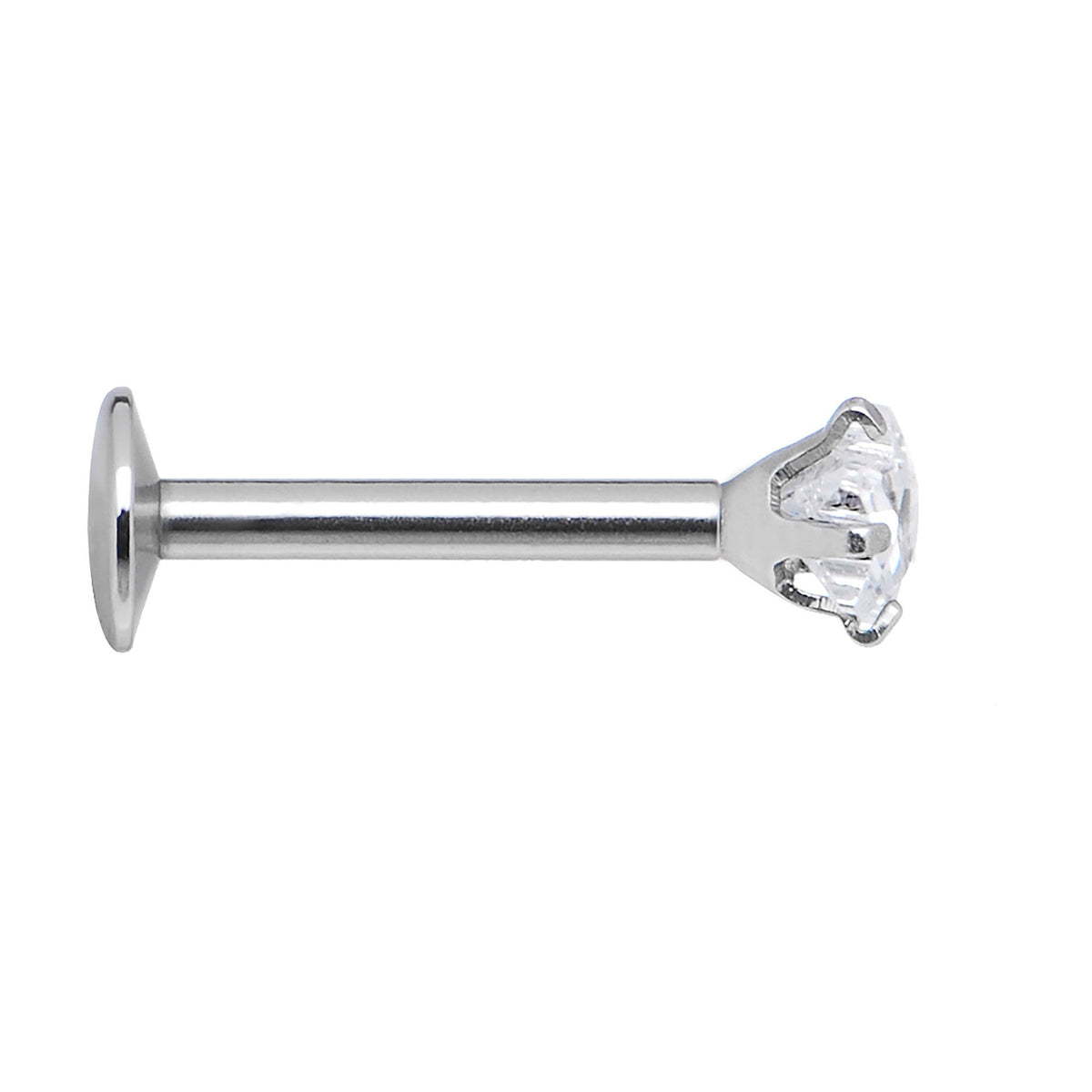 16G Clear 3mm Star Gem Internally Threaded Labret Monroe Tragus