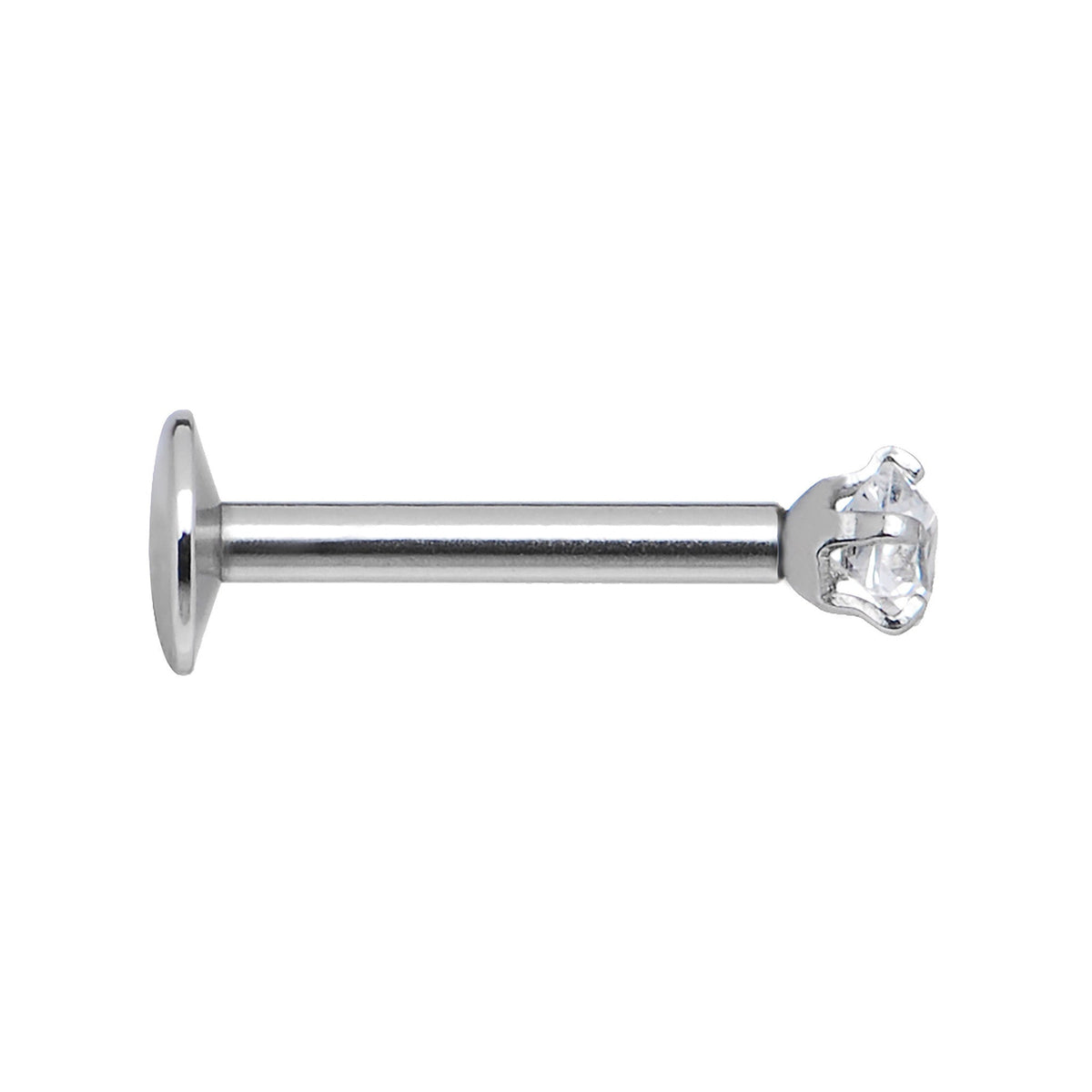 16G Clear 3mm Square Gem Internally Threaded Labret Monroe Tragus