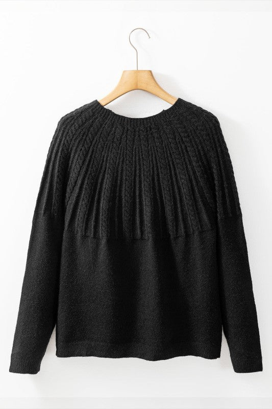 Textured Knit Button-Up Long Sleeve Cardigan