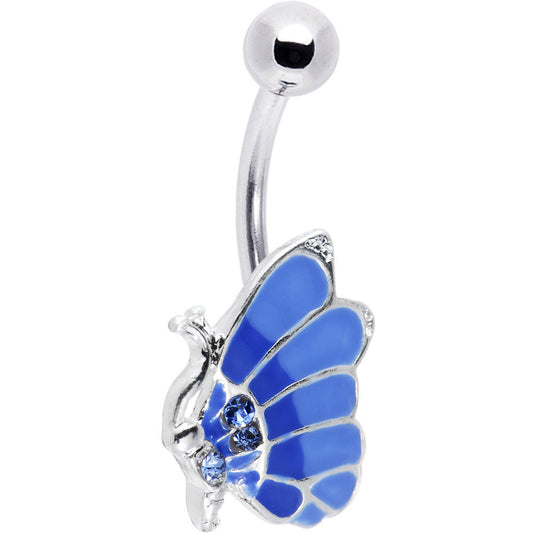 Float On Blue Butterfly Belly Ring