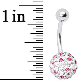 Striped Light Pink Crystal Evolution Belly Ring