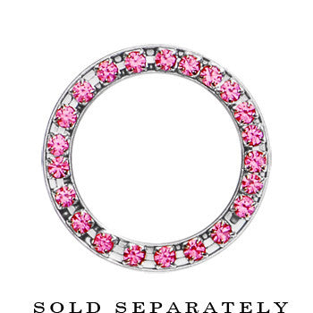 5/8 Stainless Steel Pink Gem Screw Fit Tunnel
