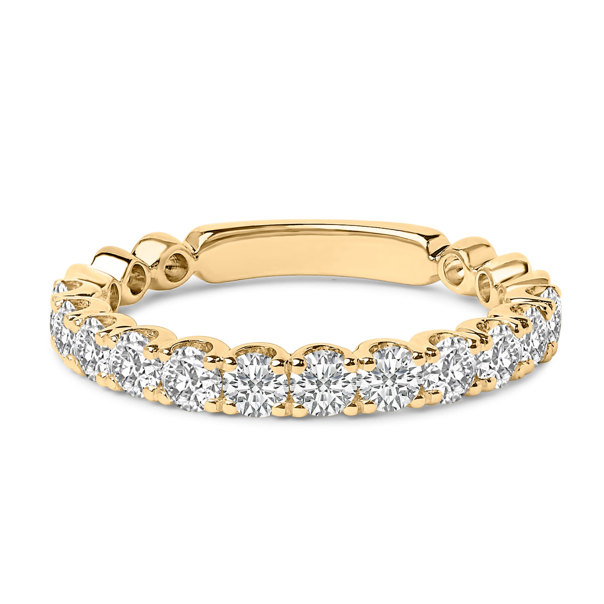 14K White Gold 1.00 Cttw Round Diamond Prong Set Wedding Band