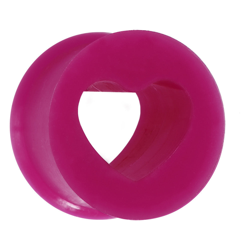 1/2 Purple Heart Silicone Flexible Tunnel