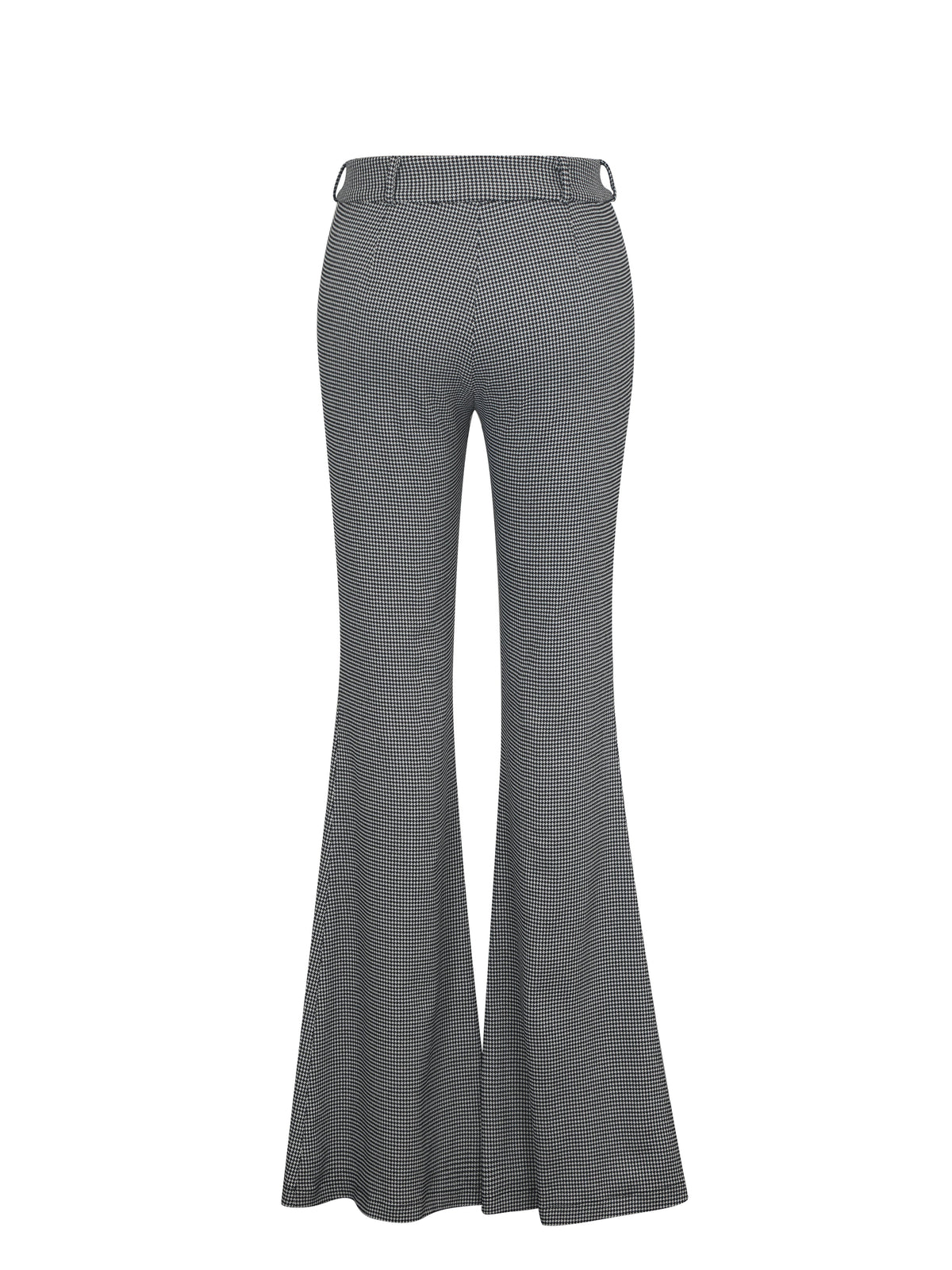 Ulli Micro-Houndstooth Flared Pants