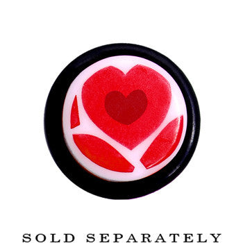 4G Lovely Red Heart Acrylic Ear Taper