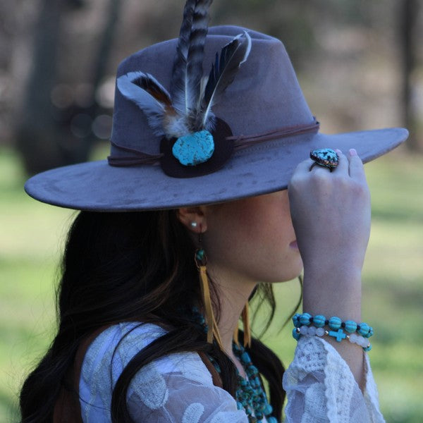xxTurquoise Blue Melon Beaded Stretch Bracelet