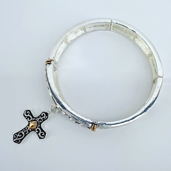 Stretchable Filigree Cross Vintage Bracelet