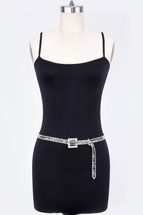 Buckle Rhinestone Mesh Belt