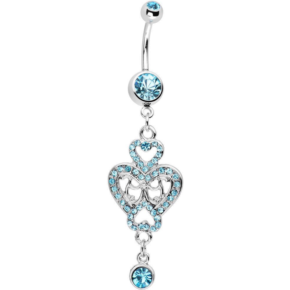 Aqua Gem Affair of the Heart Belly Ring