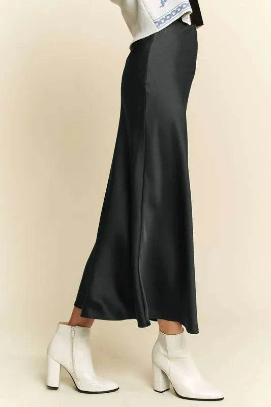 Davi & Dani High Waist Midi Skirt