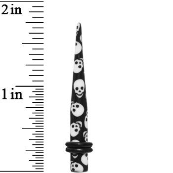 4G Black White Skulls Acrylic Taper