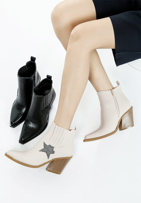 Melt Down Glitter Star Detail Chelsea Boots