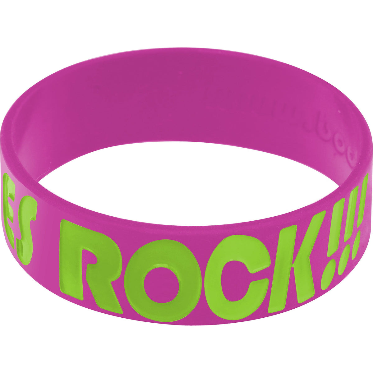 Purple Green Boobies Rock Breast Cancer Bracelet